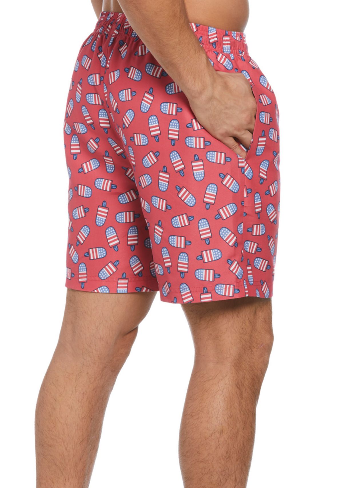 7" Red Popsicle Print Swim Shorts