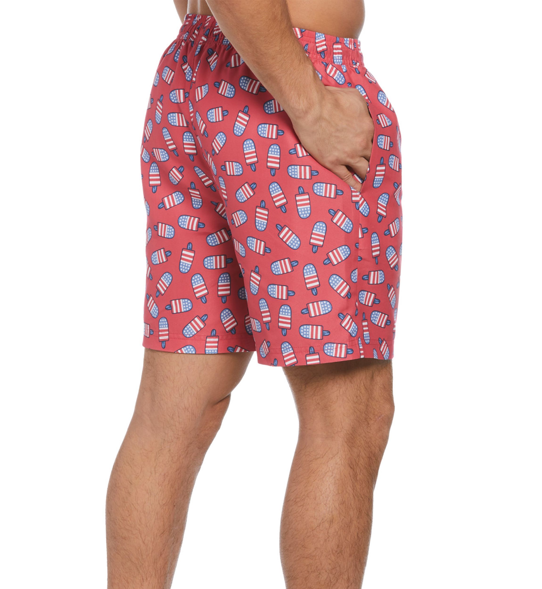 7" Red Popsicle Print Swim Shorts