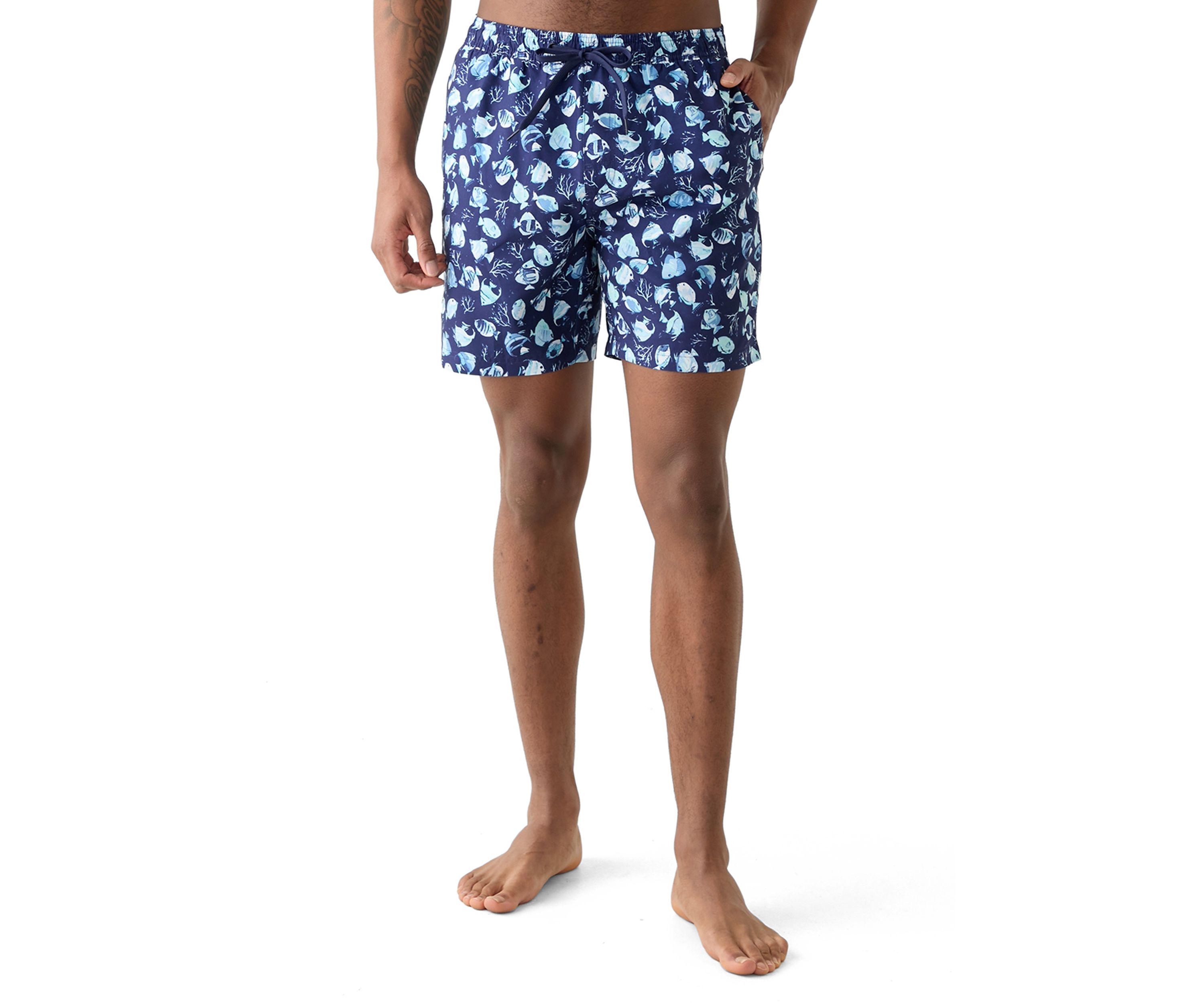 Fish Print Swim Trunks 
