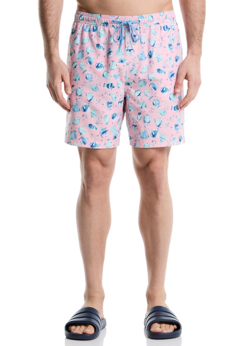 Fish Print Swim Trunks 
