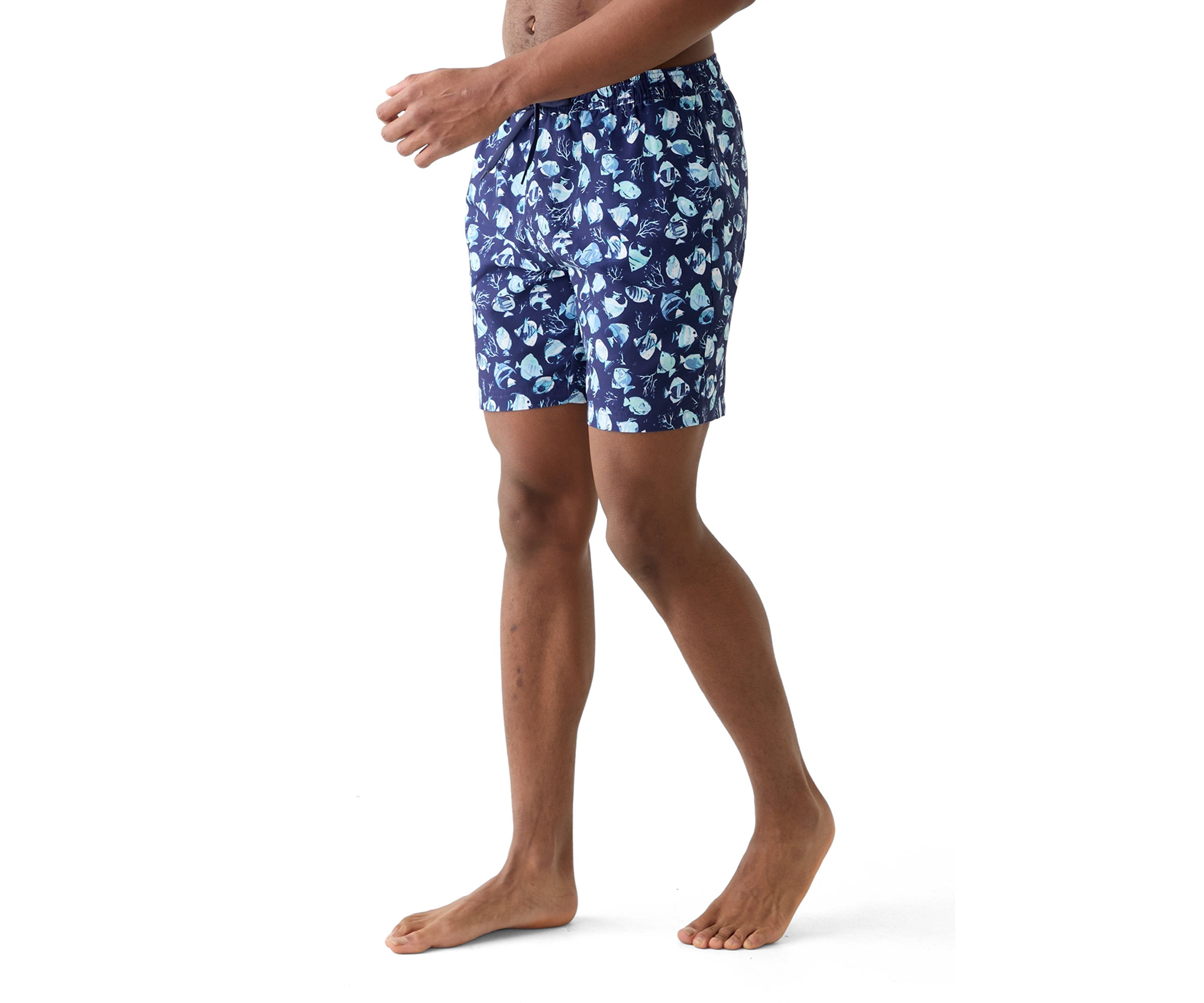 Fish Print Swim Trunks 