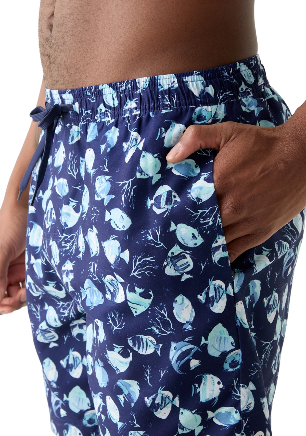Fish Print Swim Trunks 