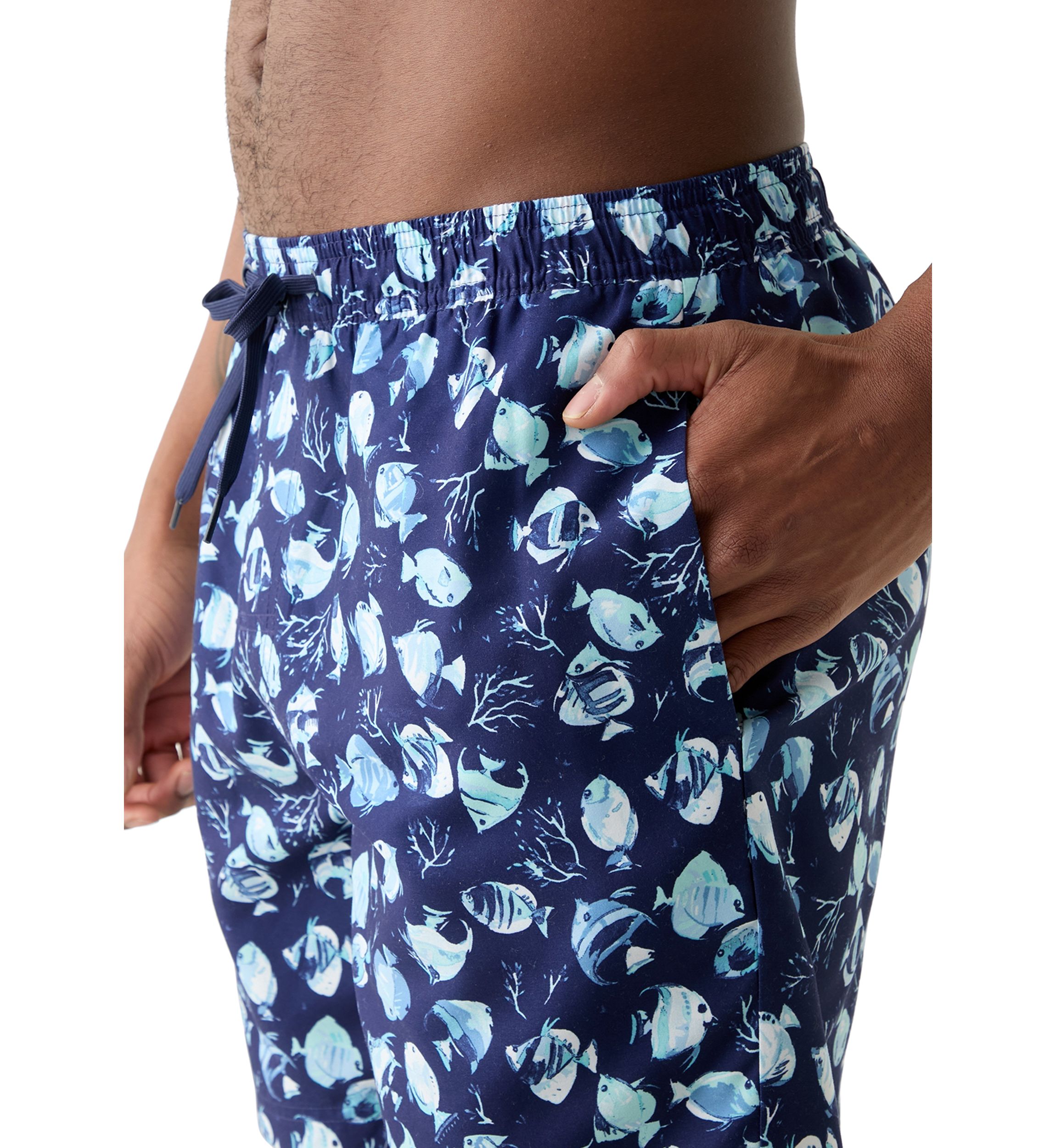 Fish Print Swim Trunks 