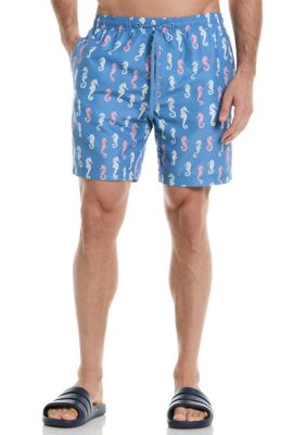 Southern Proper Men's Seahorse Print Swim Trunks
