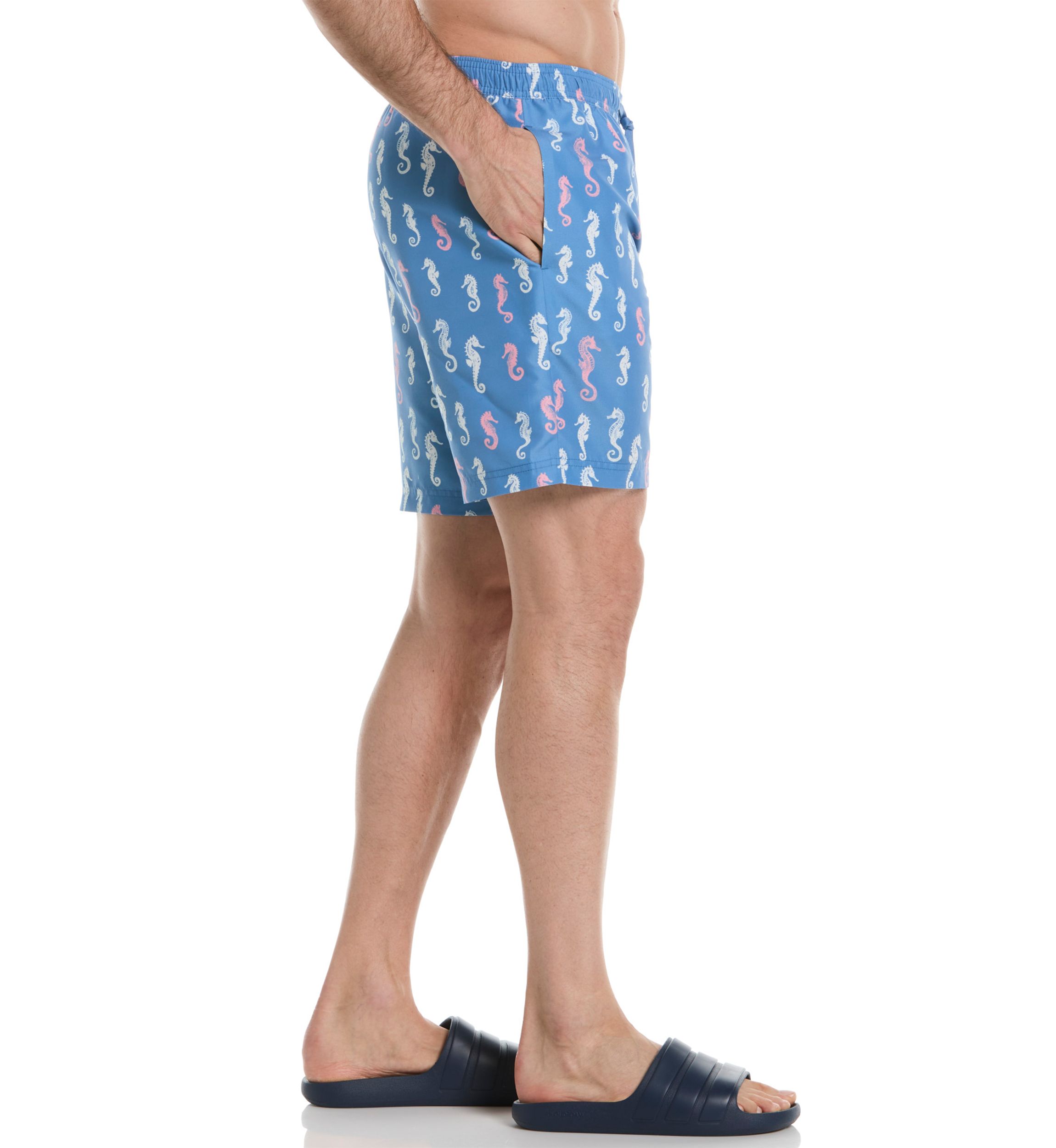 Seahorse Print Swim Trunks