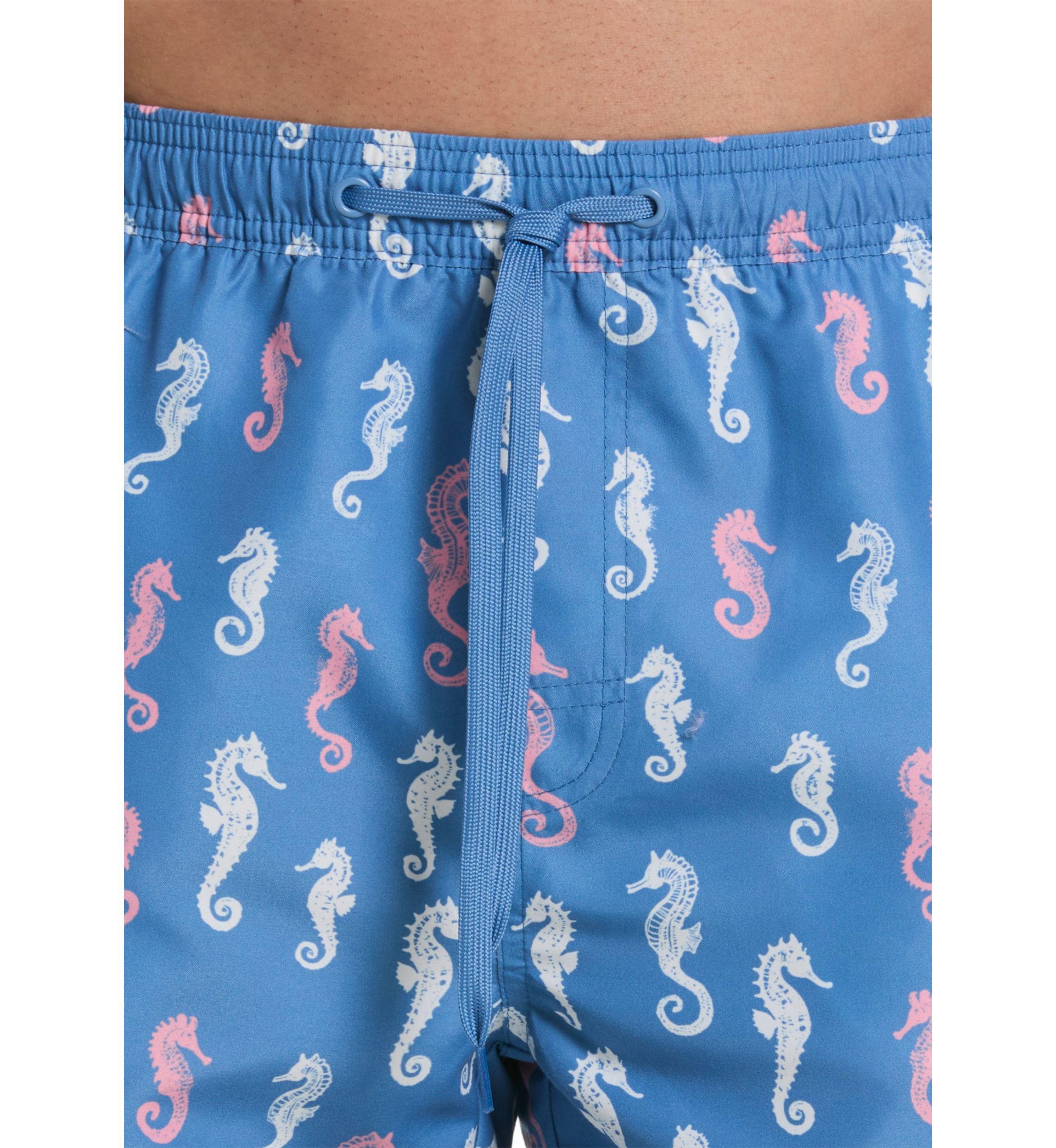 Seahorse Print Swim Trunks