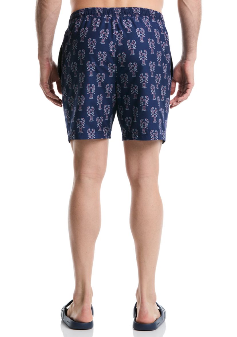 Lobster Print Swim Trunks