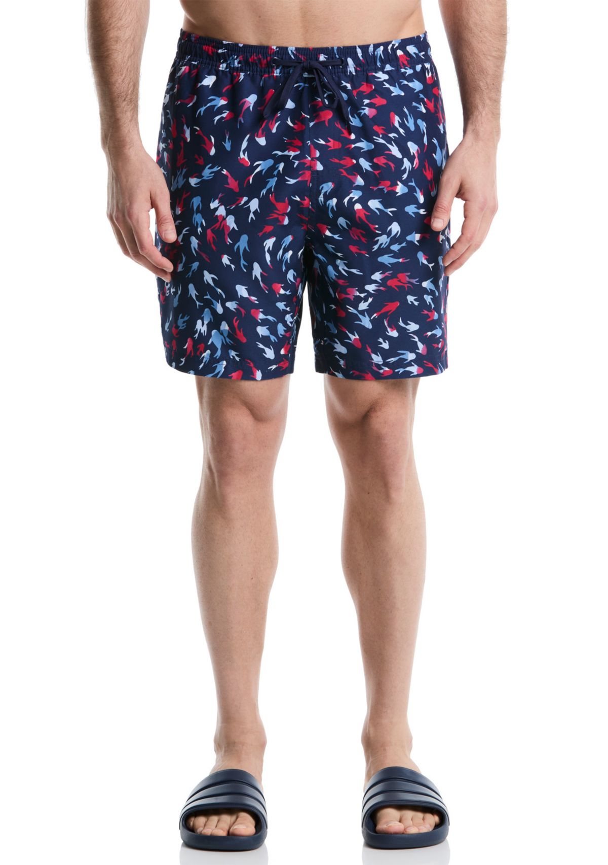 Fish Printed Multicolor Swim Trunks