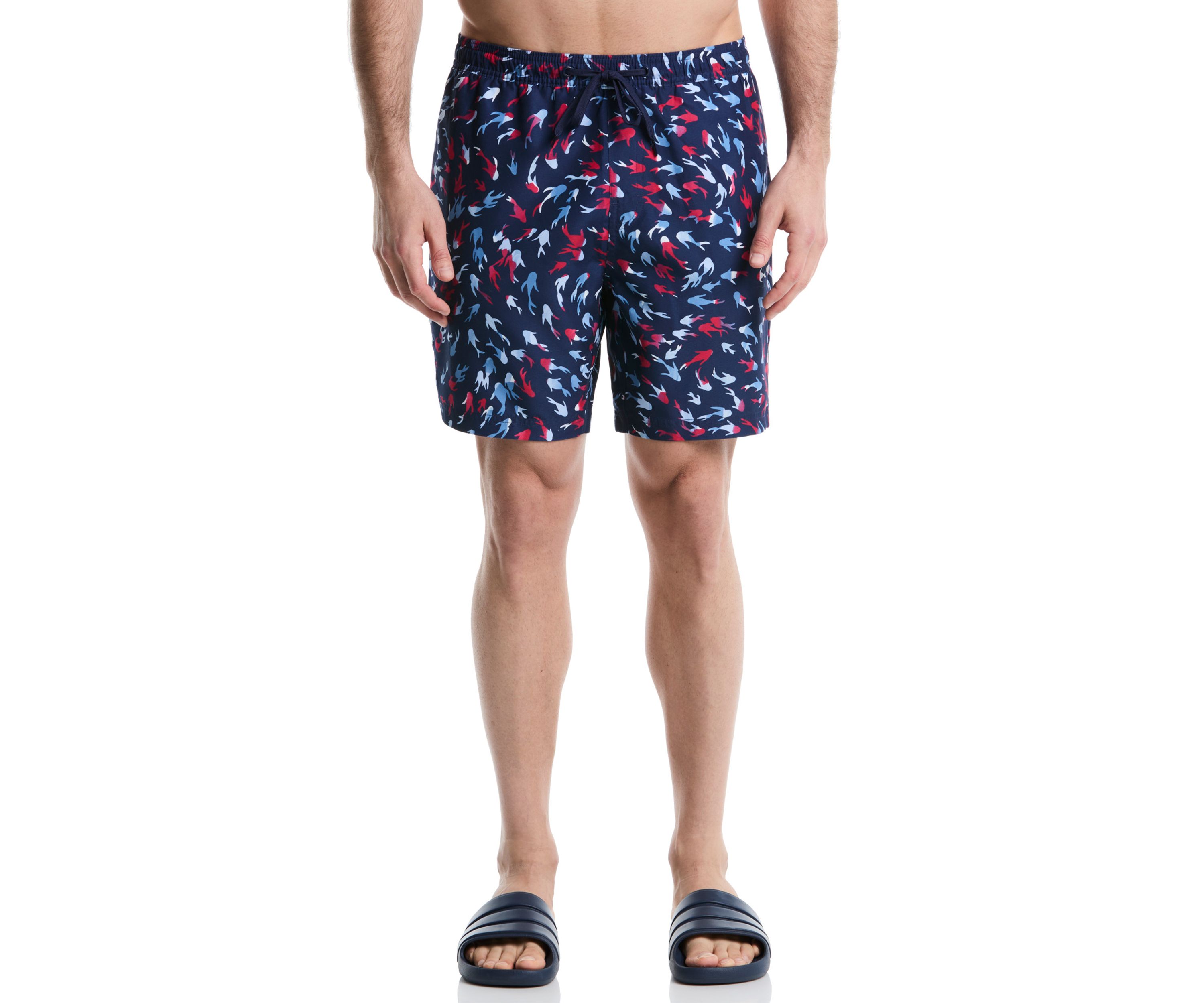 Fish Printed Multicolor Swim Trunks