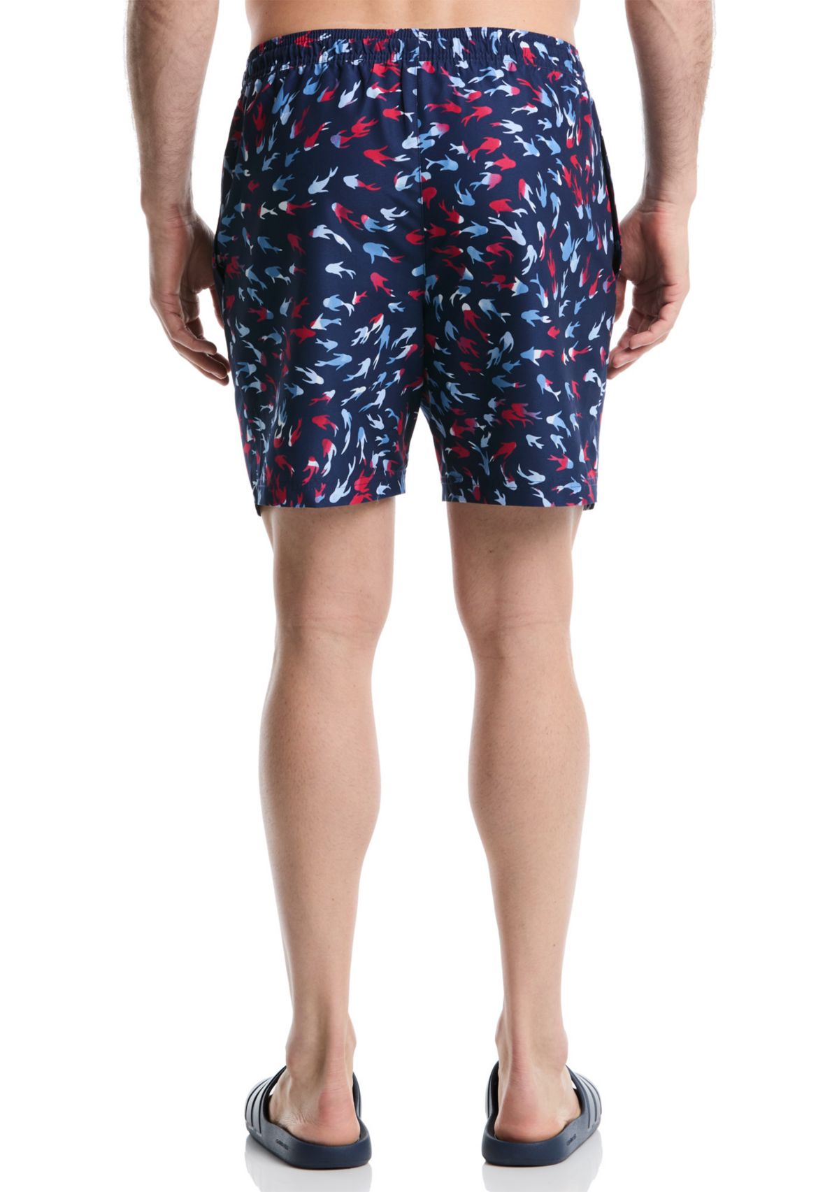 Fish Printed Multicolor Swim Trunks