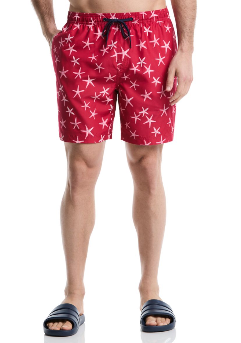 Printed Starfish Swim Trunks
