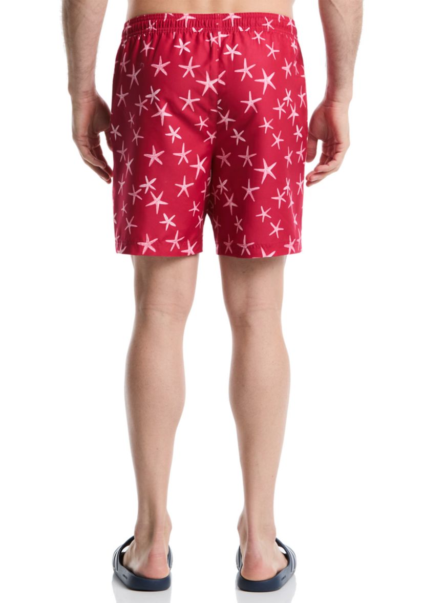 Printed Starfish Swim Trunks