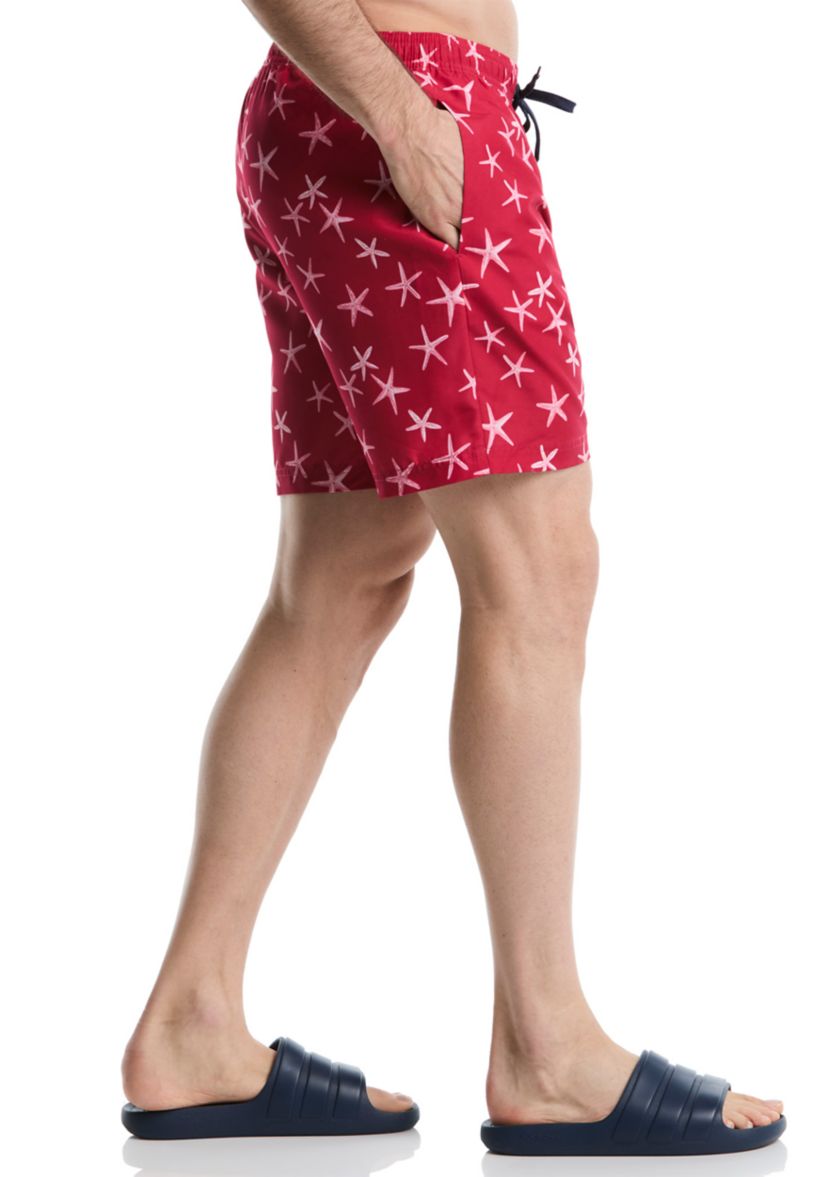 Printed Starfish Swim Trunks