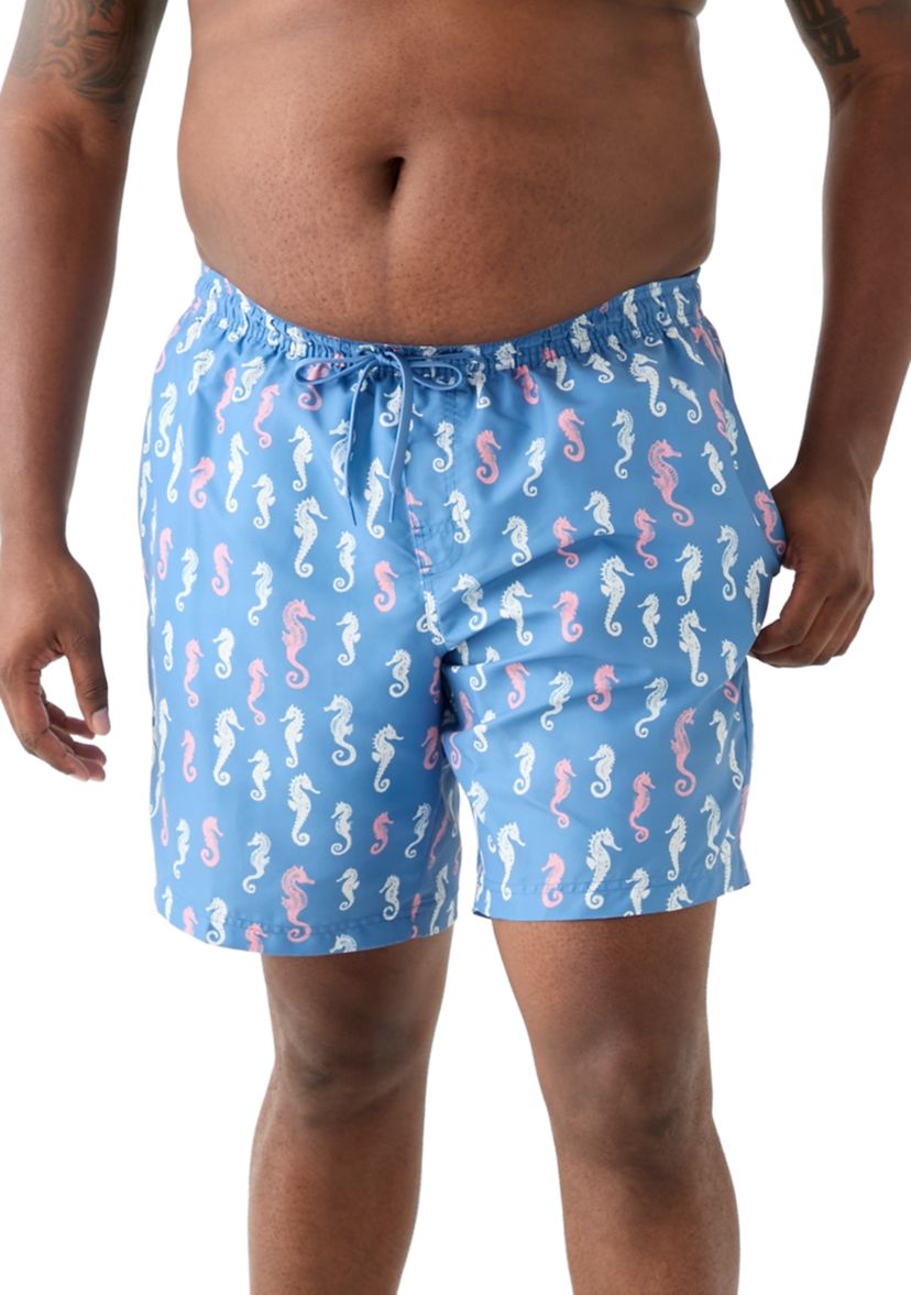 Big & Tall Seahorse Swim Trunks 