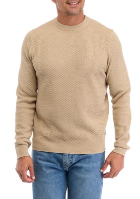 Southern Proper Men's Solid Textured Crew Sweater, 2XL