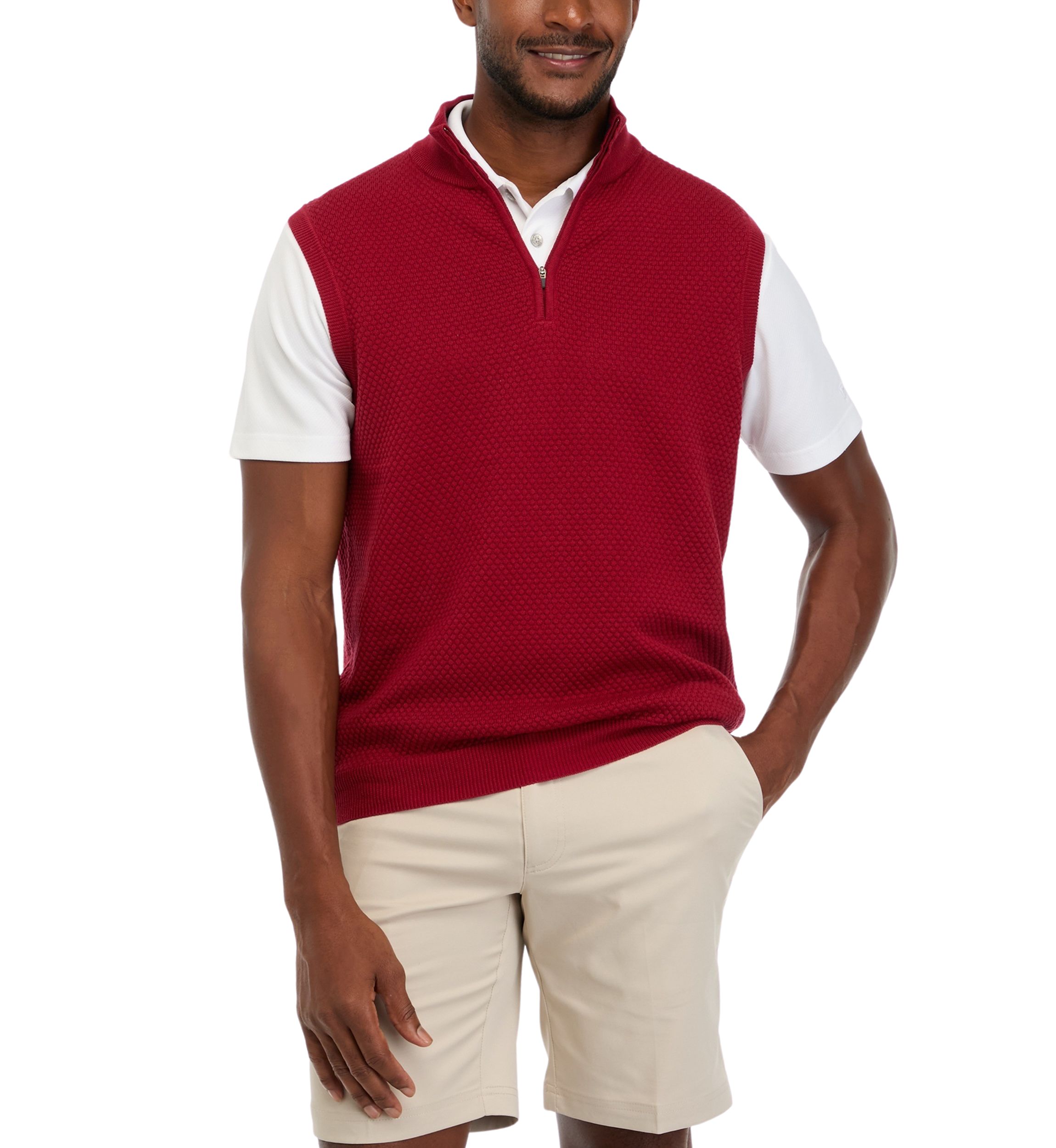 Mens 1/4 Zip Sweater Vest 