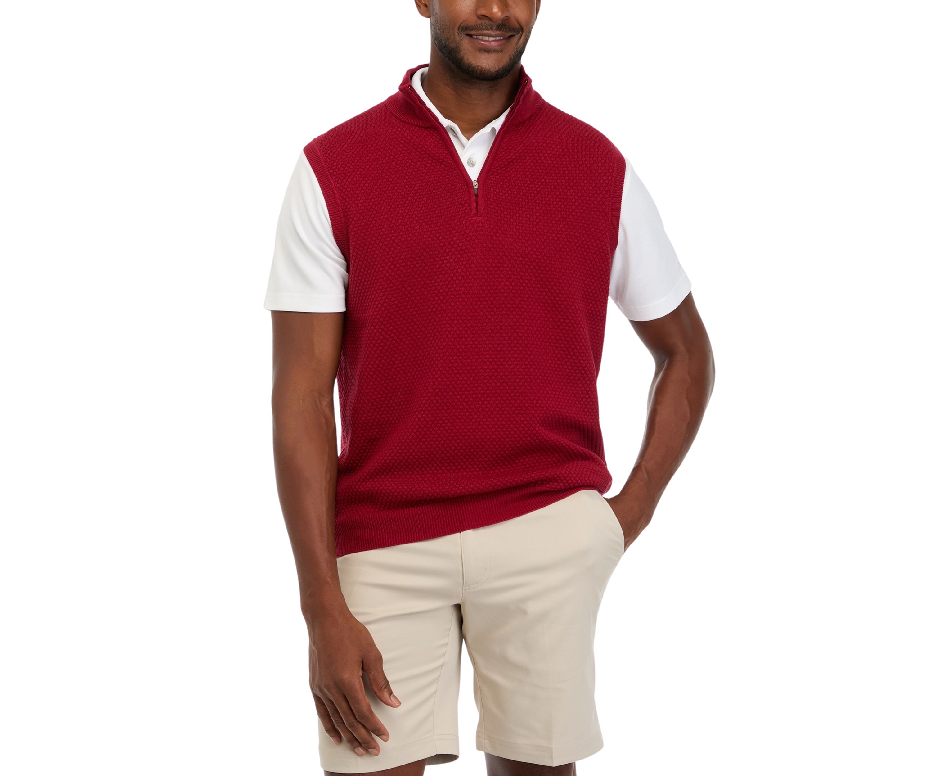 Mens 1/4 Zip Sweater Vest 