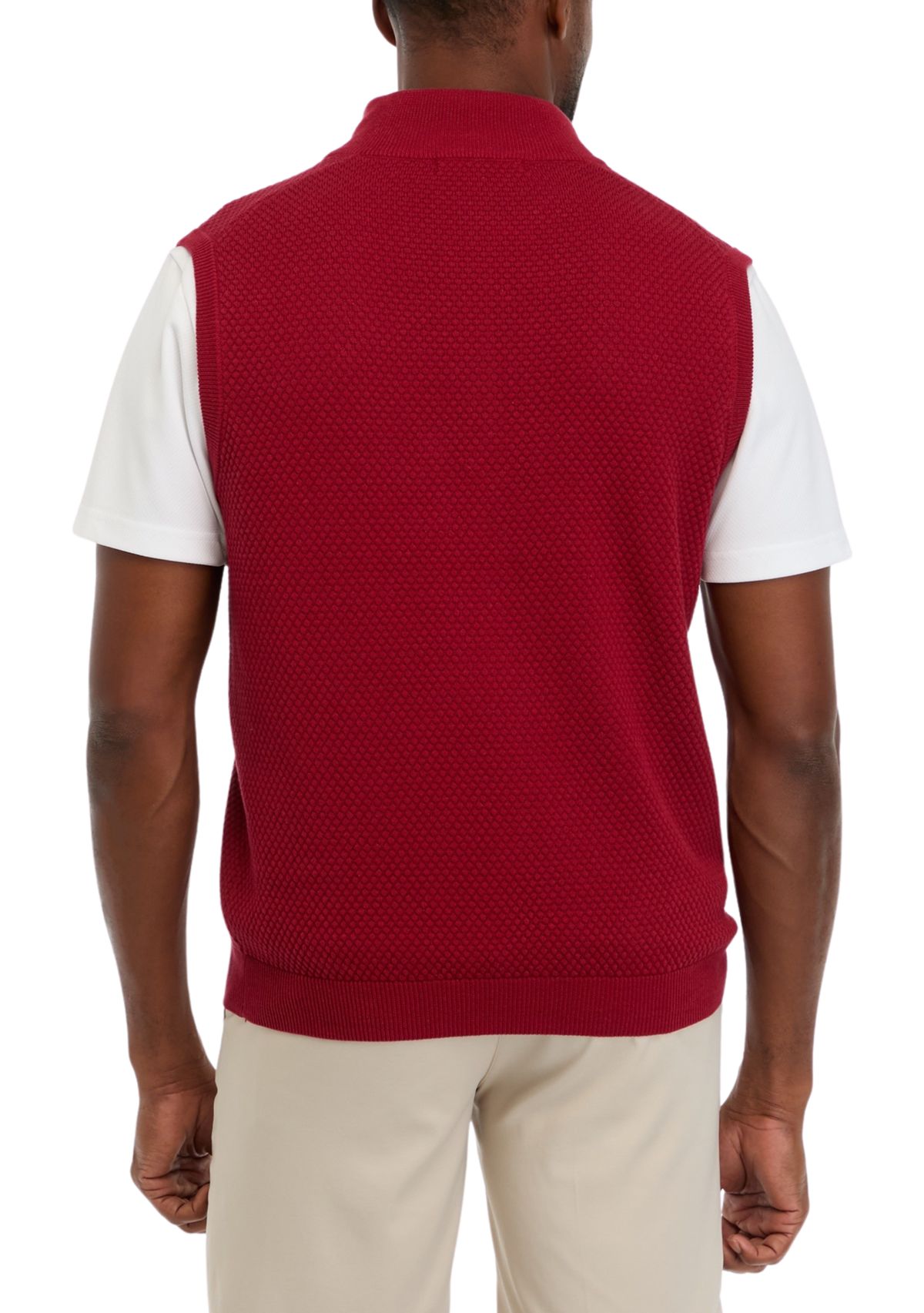 Mens 1/4 Zip Sweater Vest 