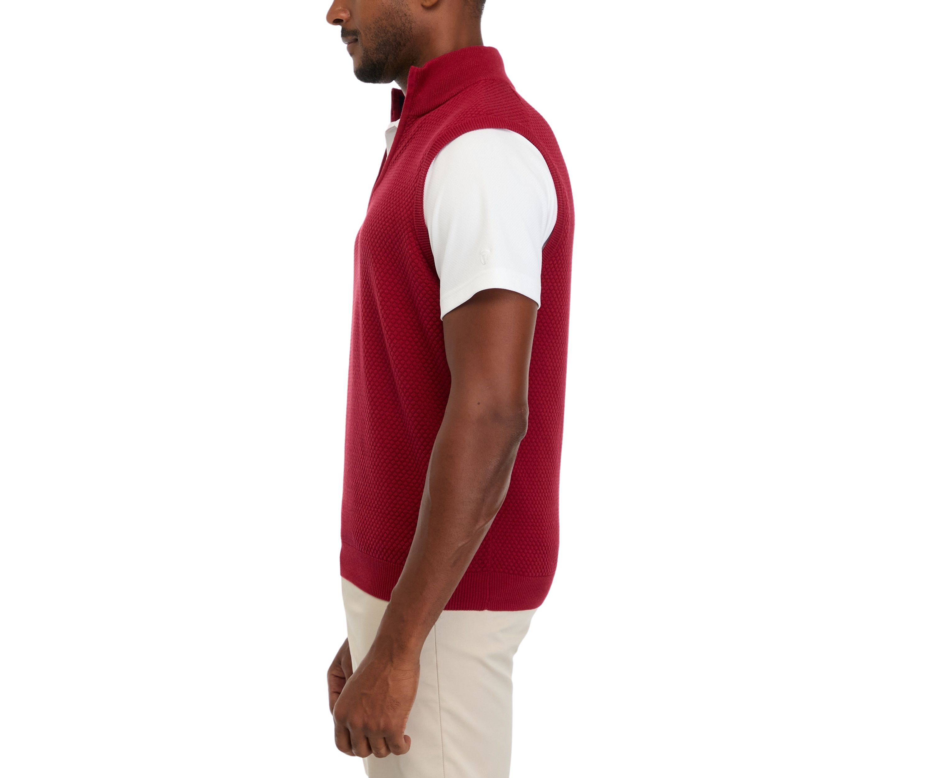 Mens 1/4 Zip Sweater Vest 