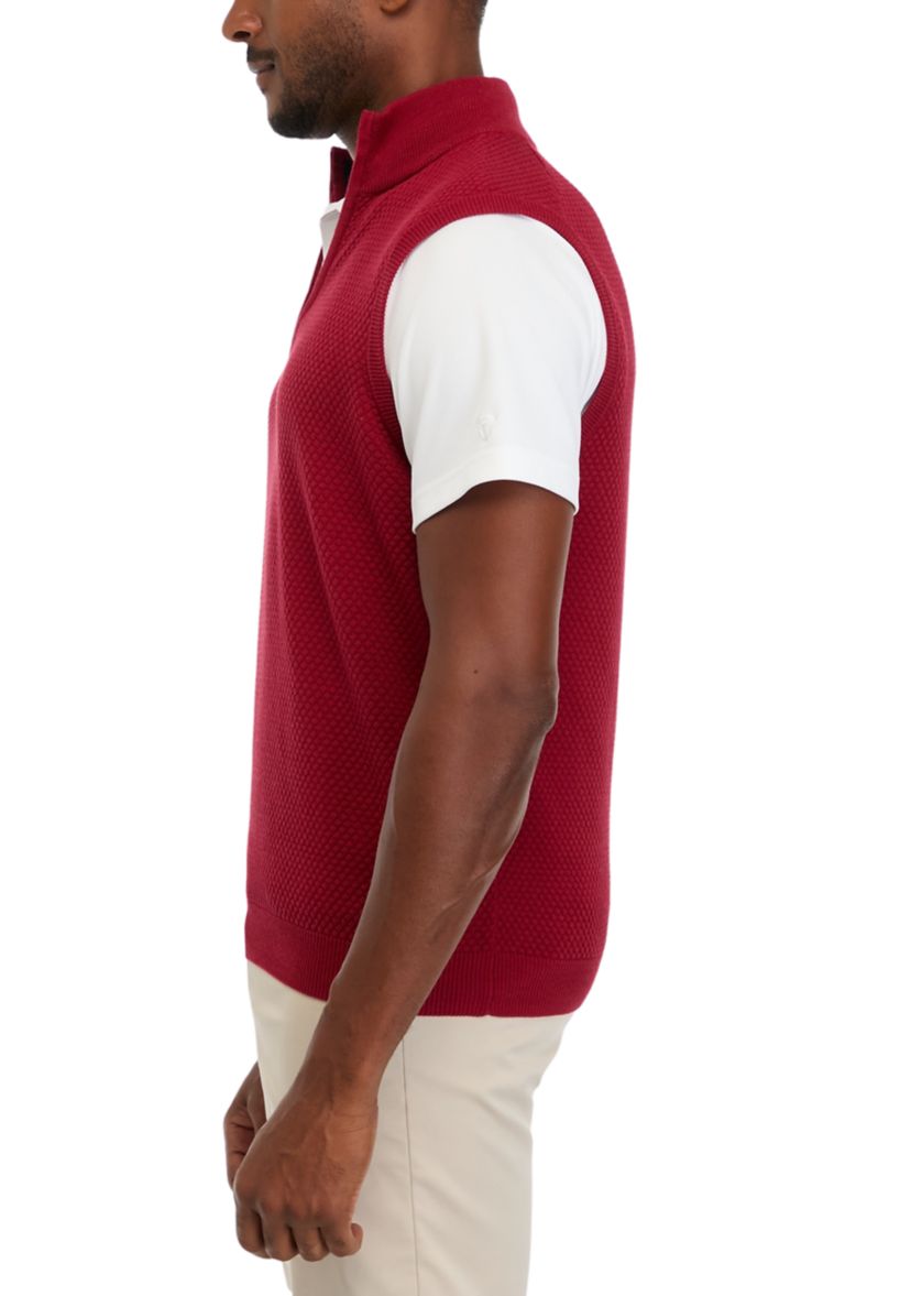 Mens 1/4 Zip Sweater Vest 
