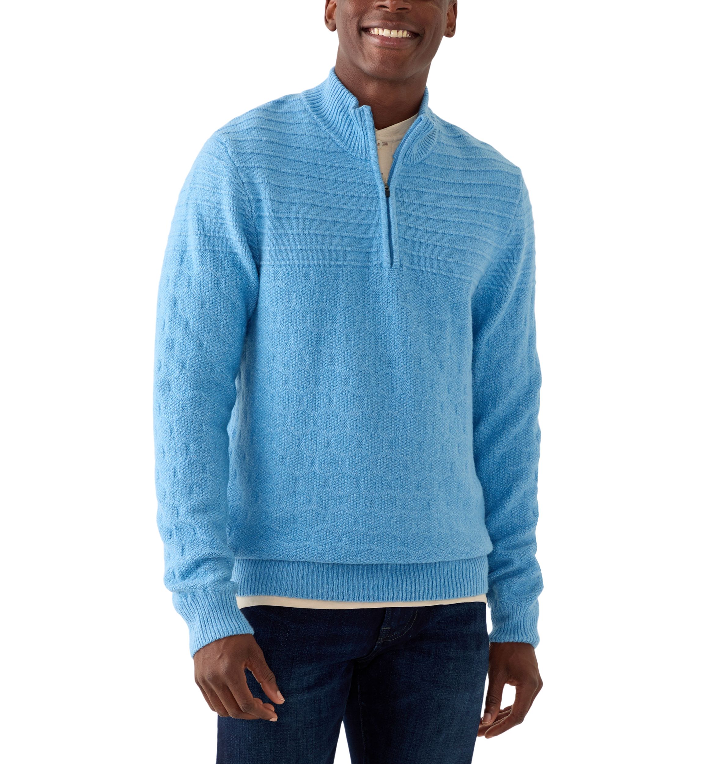 Mens Textured 1/4 Zip Sweater 