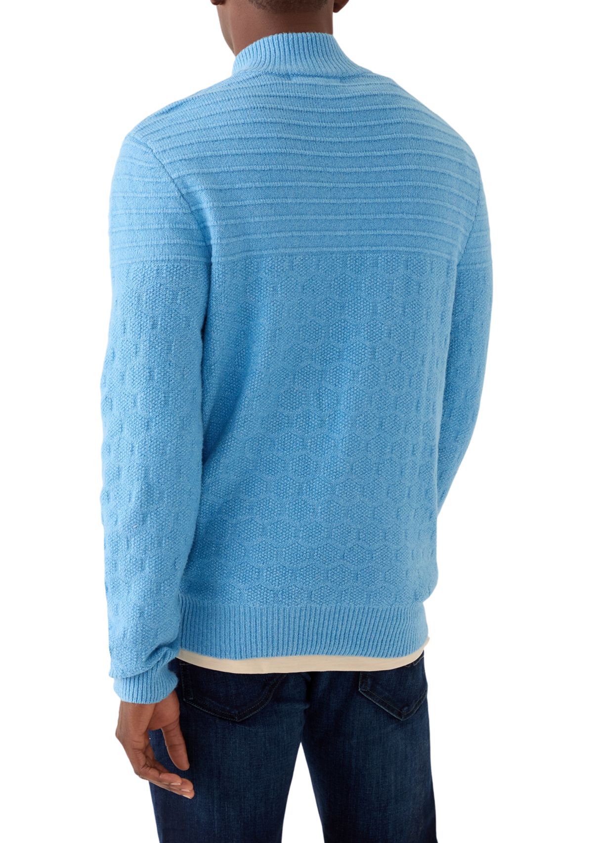 Mens Textured 1/4 Zip Sweater 