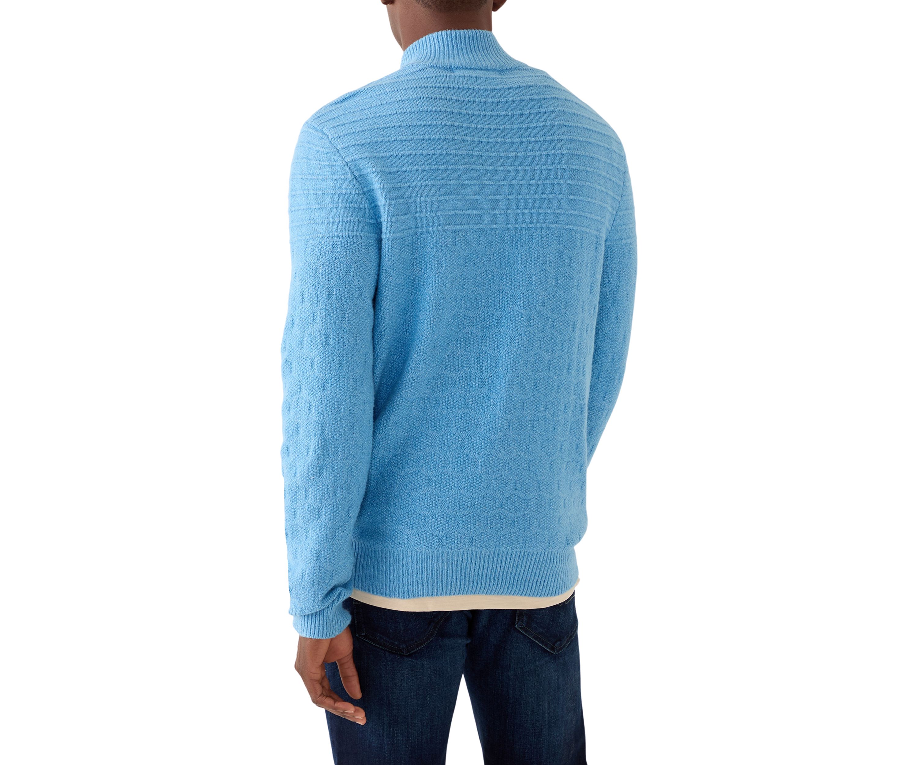 Mens Textured 1/4 Zip Sweater 
