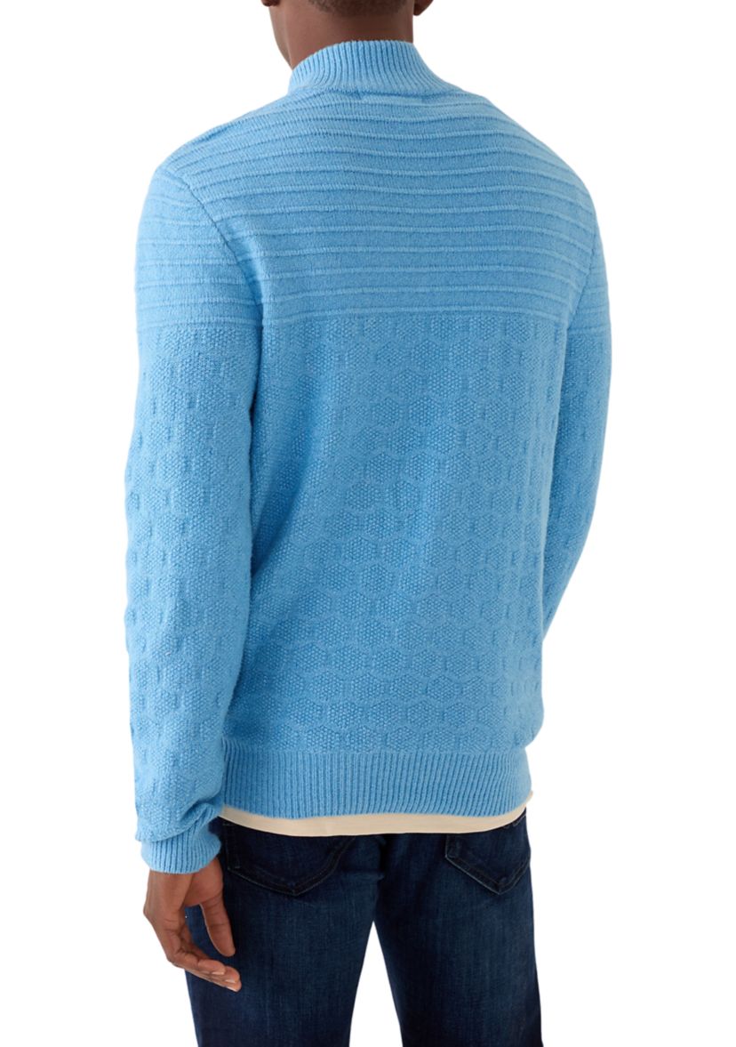 Mens Textured 1/4 Zip Sweater 