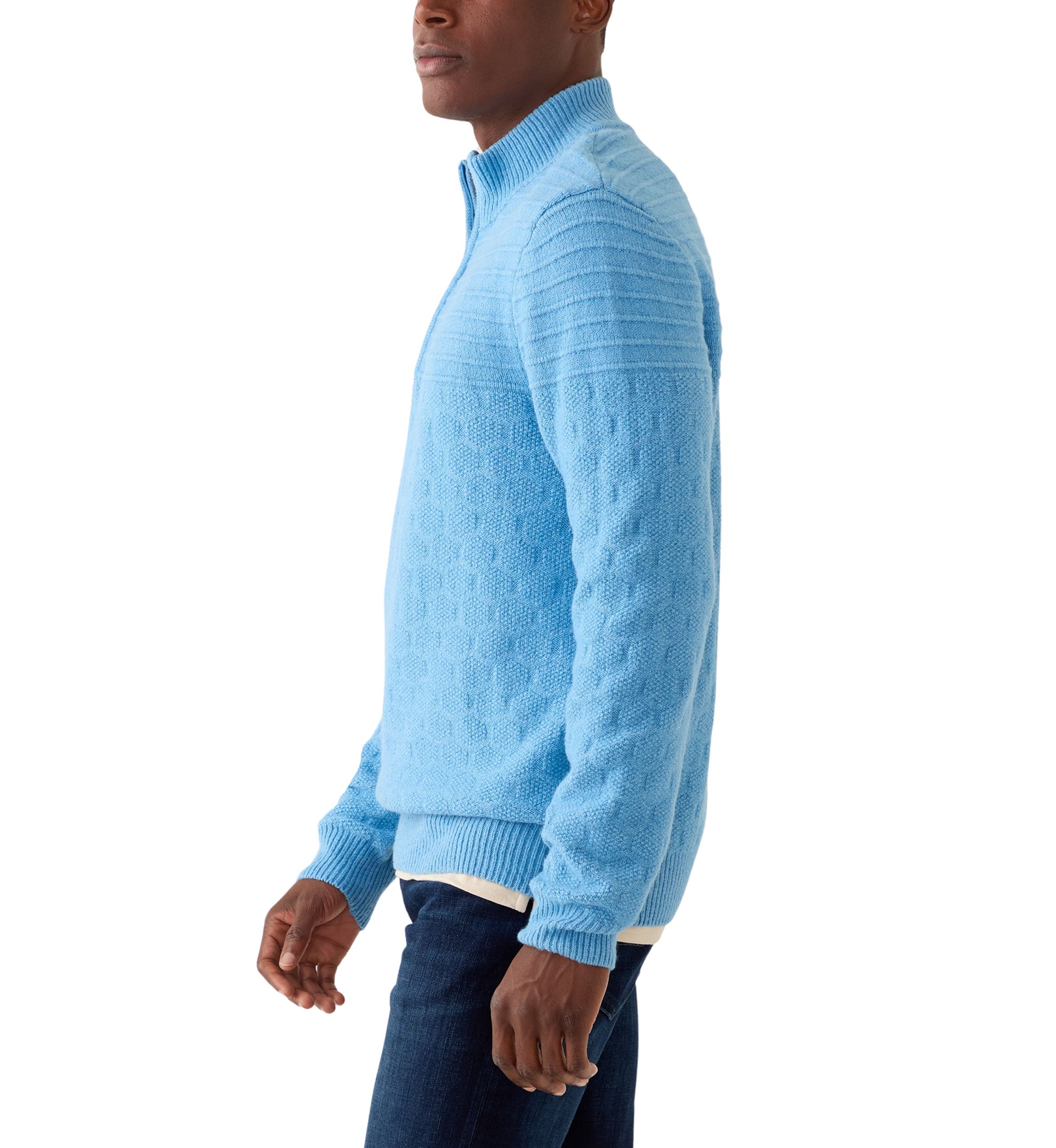 Mens Textured 1/4 Zip Sweater 