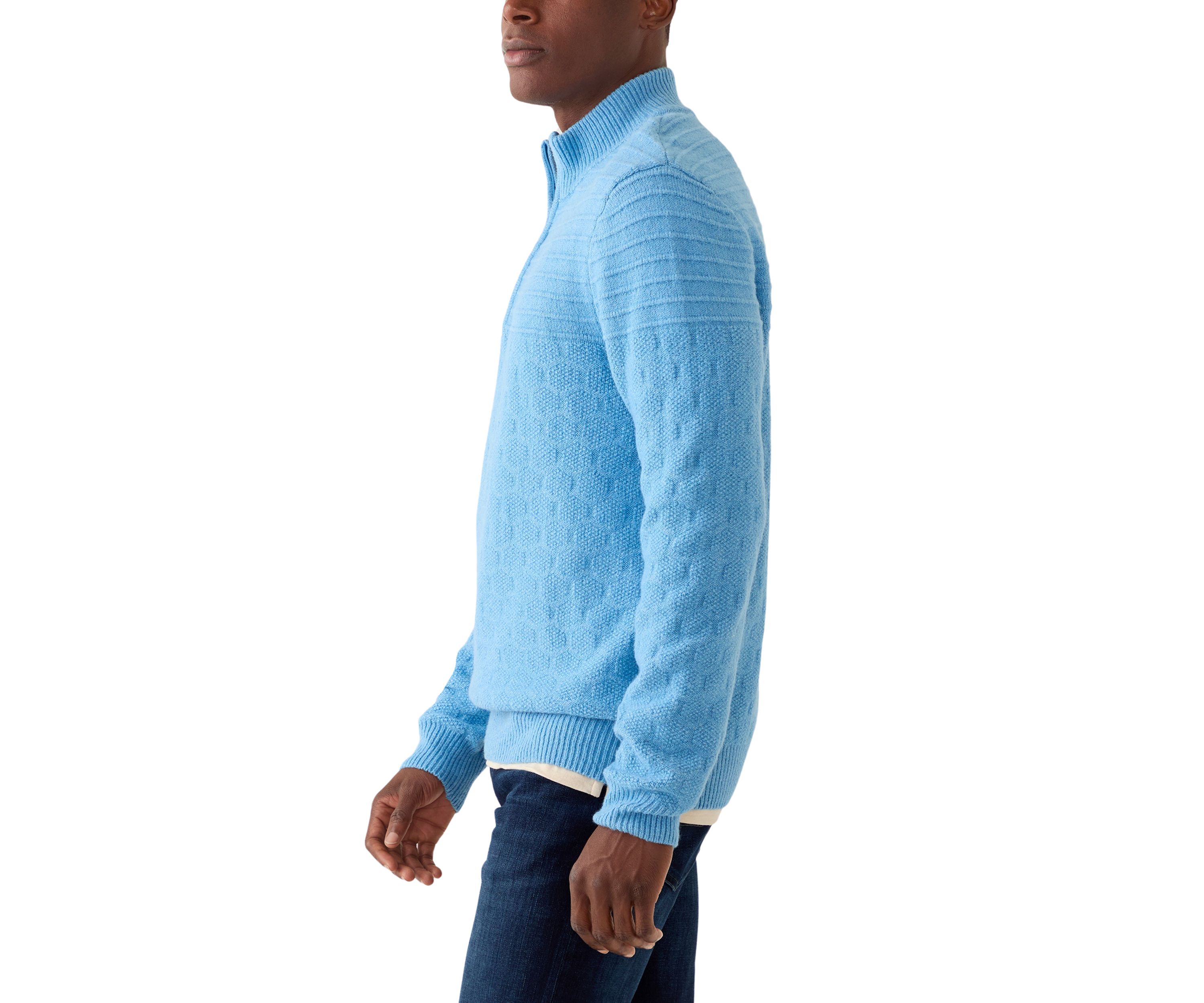 Mens Textured 1/4 Zip Sweater 