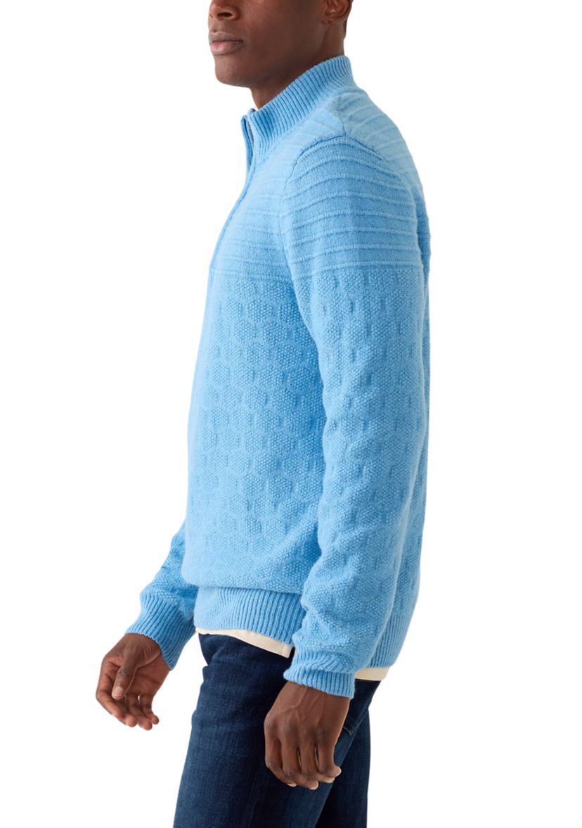 Mens Textured 1/4 Zip Sweater 