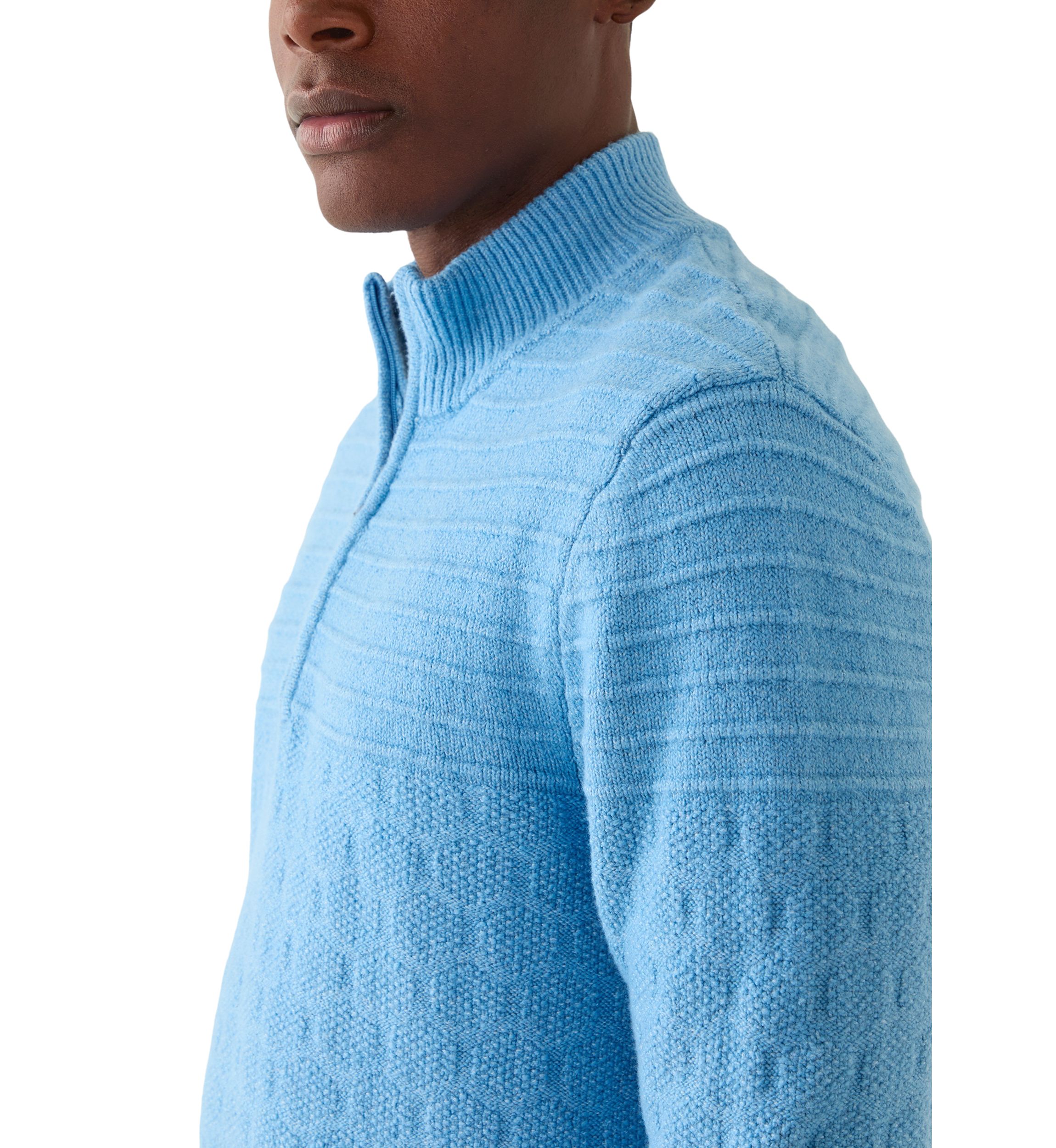 Mens Textured 1/4 Zip Sweater 
