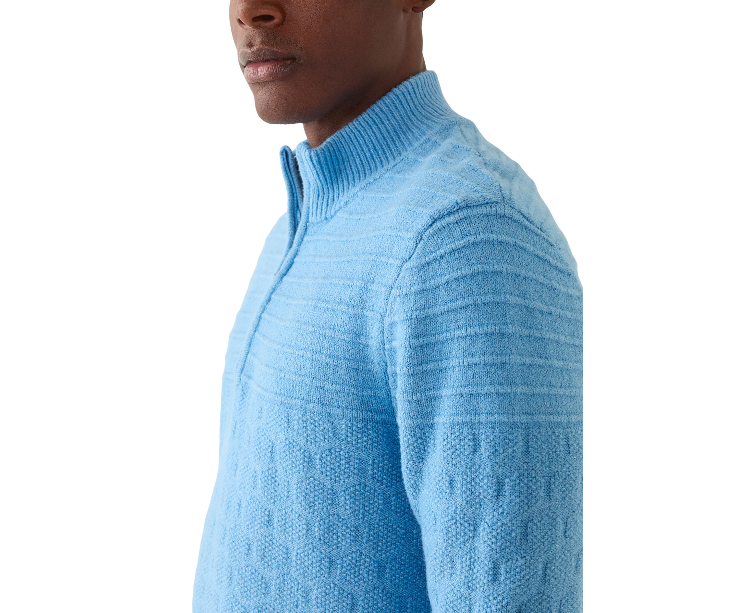 Mens Textured 1/4 Zip Sweater 