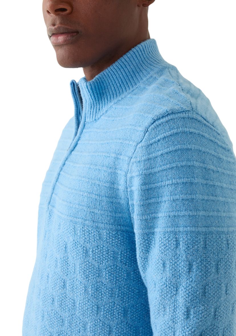 Mens Textured 1/4 Zip Sweater 