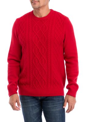 Southern Proper Men's Fisherman Sweater, Red, Medium