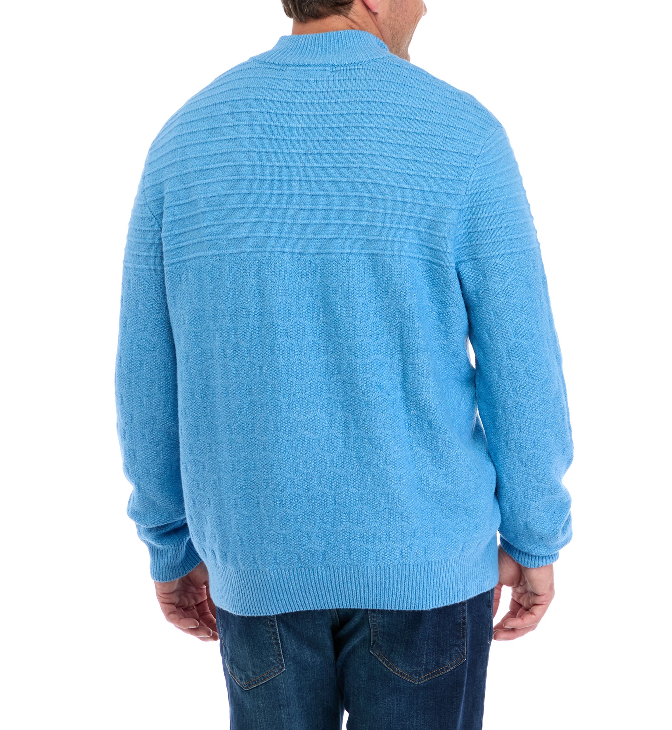 Big & Tall Long Sleeve Textured 1/4 Zip Sweater
