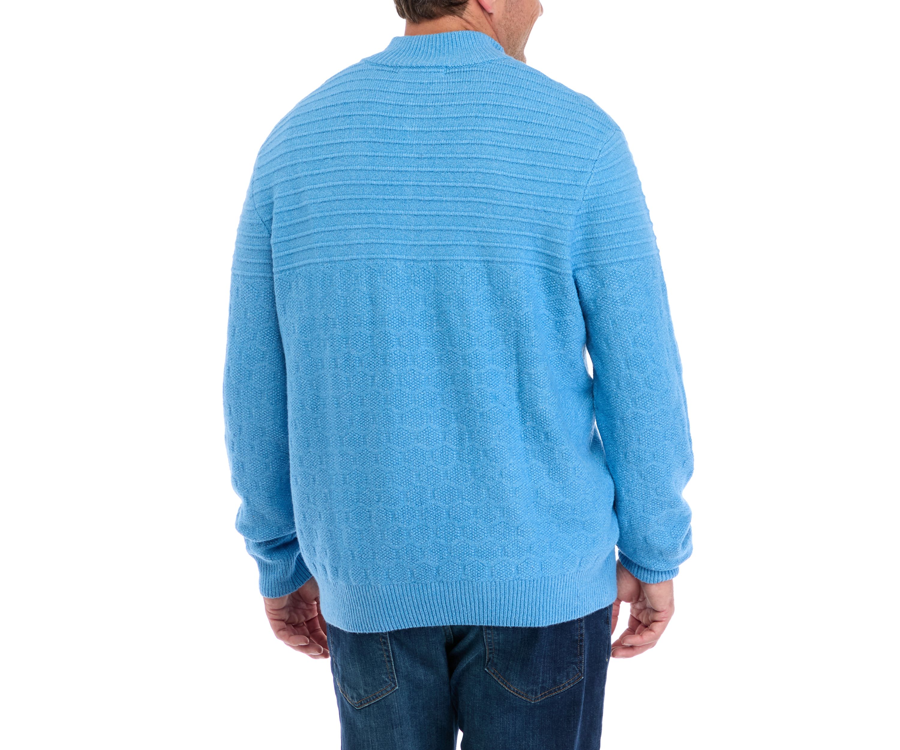 Big & Tall Long Sleeve Textured 1/4 Zip Sweater