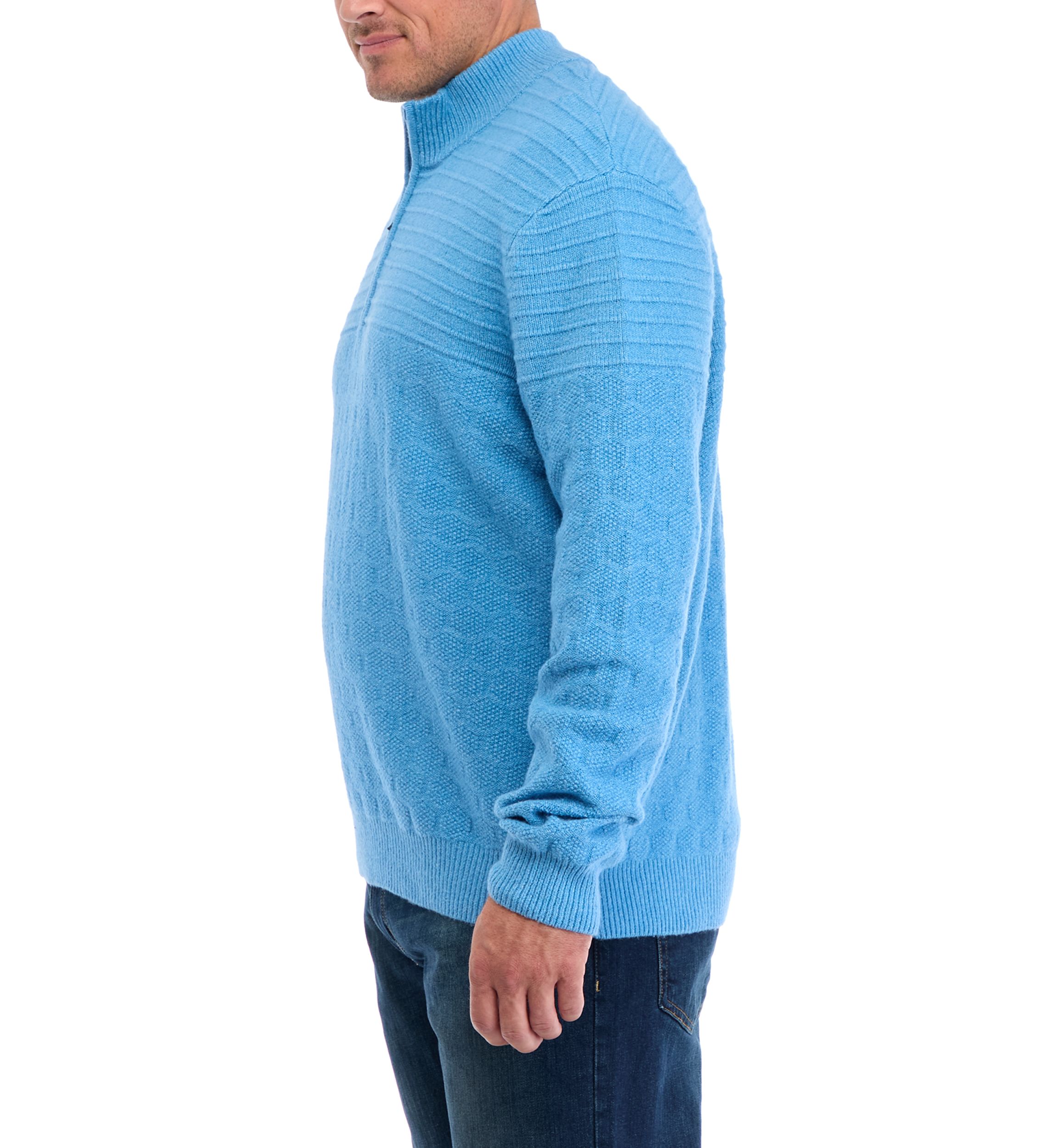 Big & Tall Long Sleeve Textured 1/4 Zip Sweater