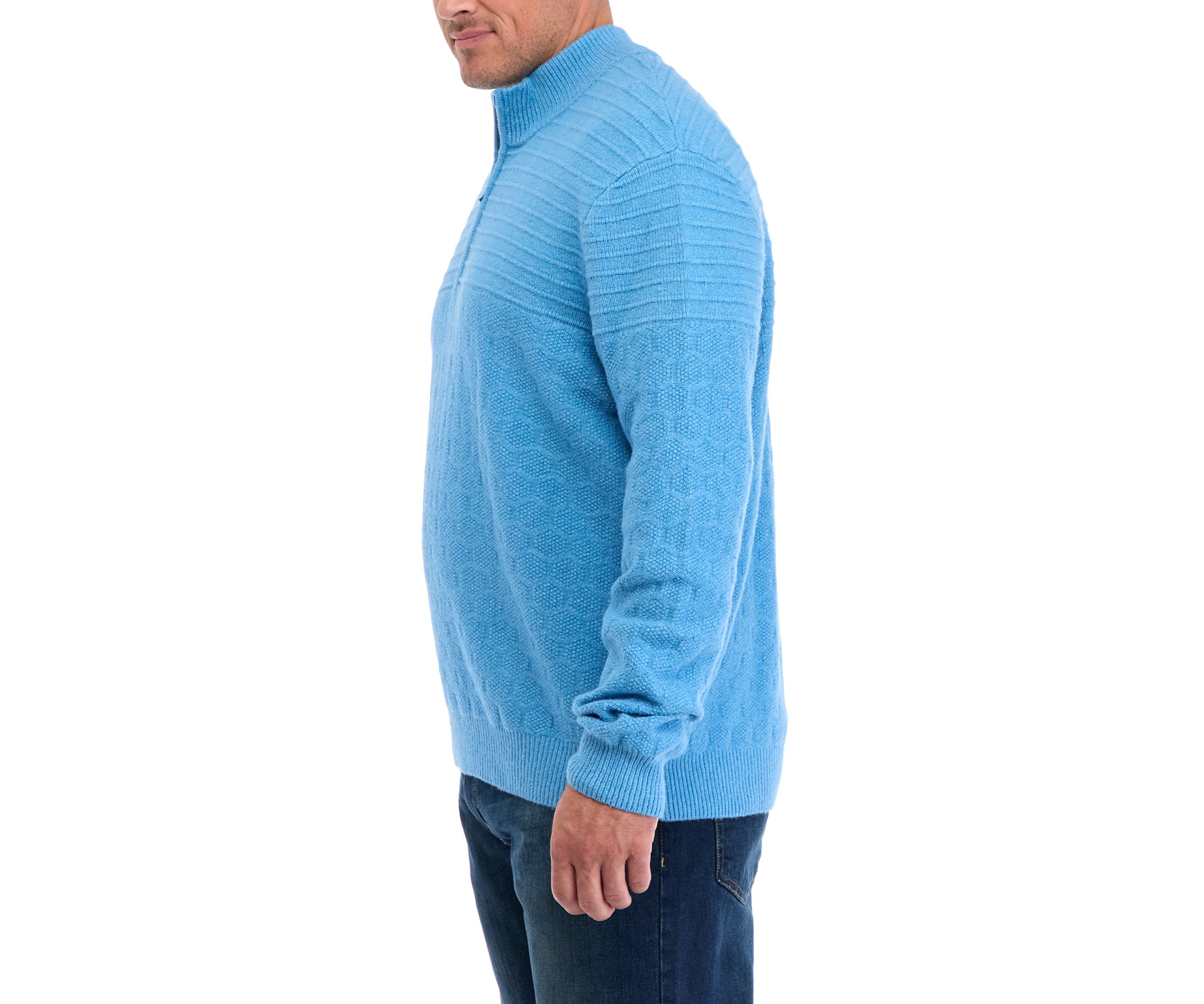 Big & Tall Long Sleeve Textured 1/4 Zip Sweater