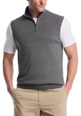 Southern Proper Men's 1/4 Zip Blister Stitch Sweater Vest