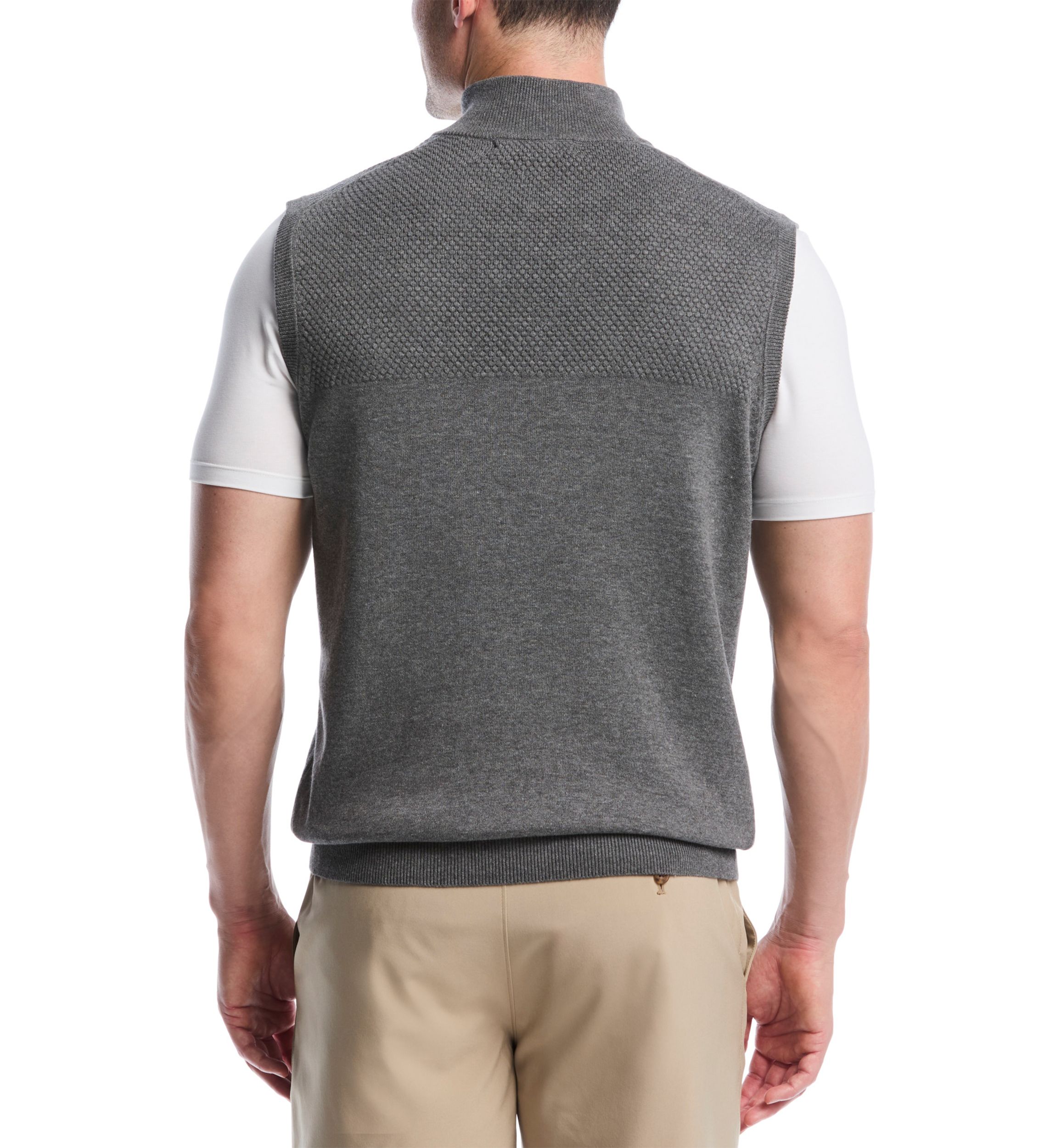 1/4 Zip Blister Stitch Sweater Vest 