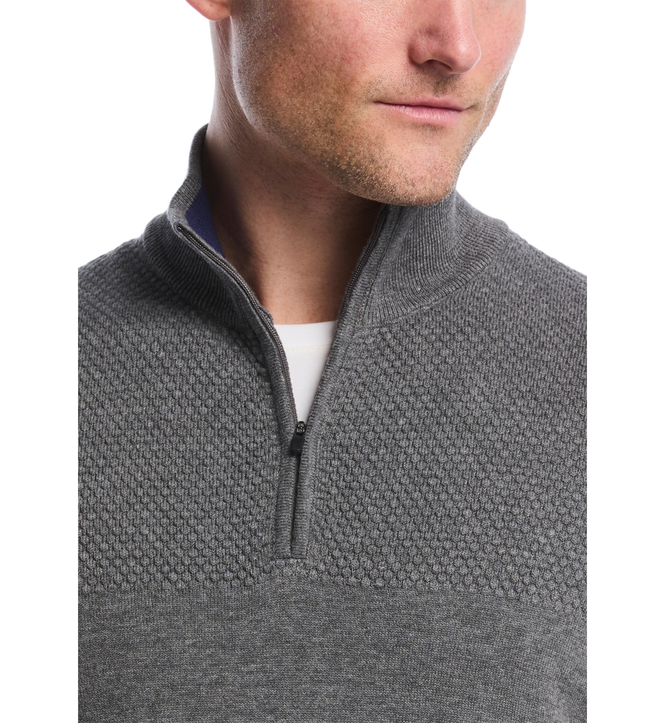 1/4 Zip Blister Stitch Sweater Vest 