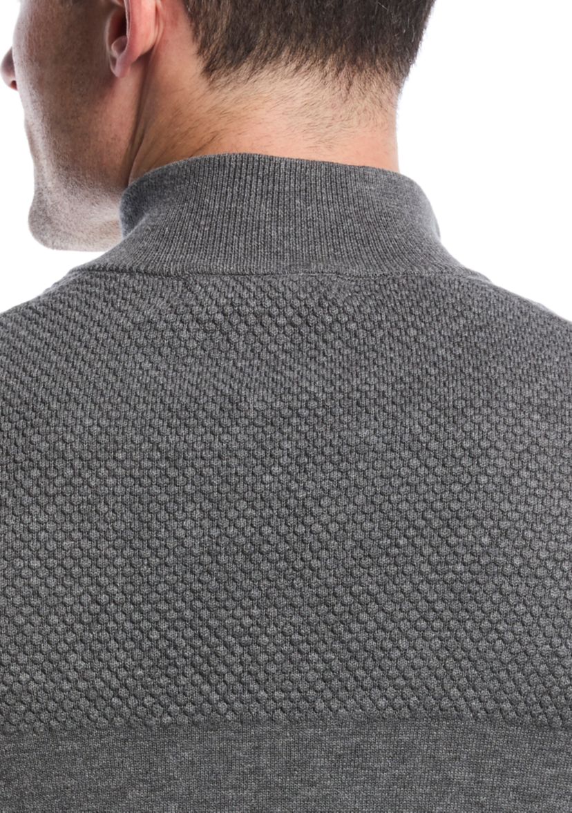 1/4 Zip Blister Stitch Sweater Vest 
