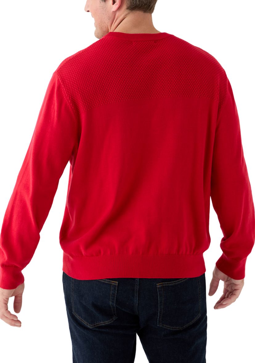 Big & Tall Blister Stitch Crew Neck Sweater