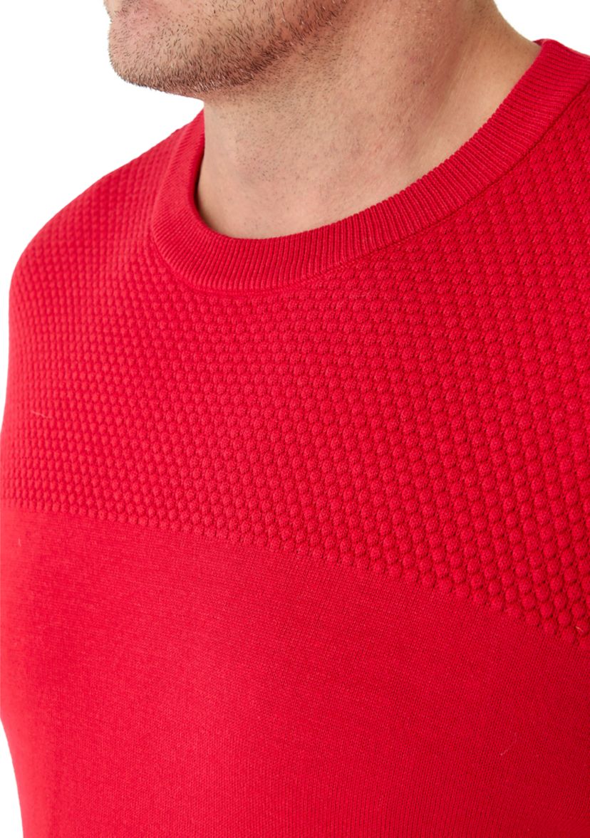 Big & Tall Blister Stitch Crew Neck Sweater