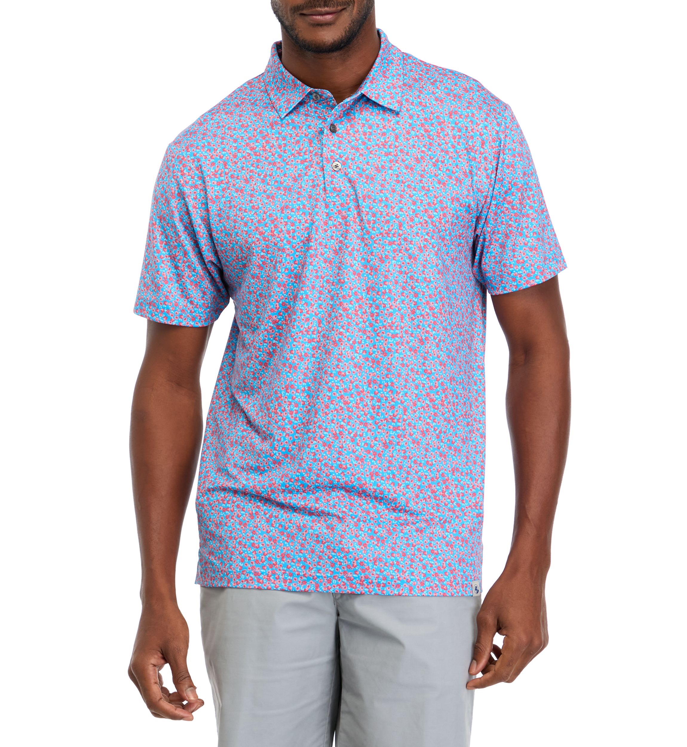 Micro Floral Printed Polo Shirt
