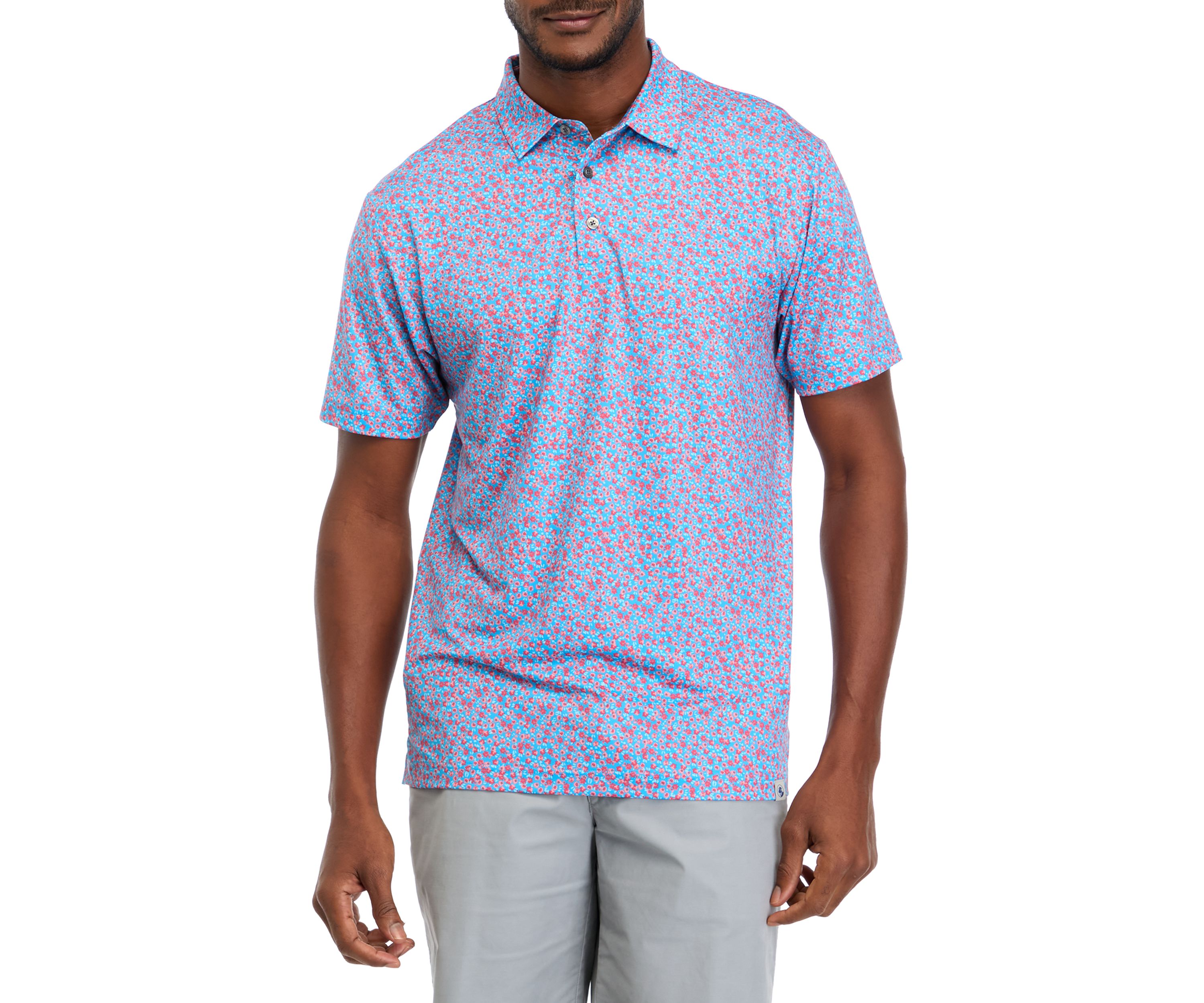 Micro Floral Printed Polo Shirt