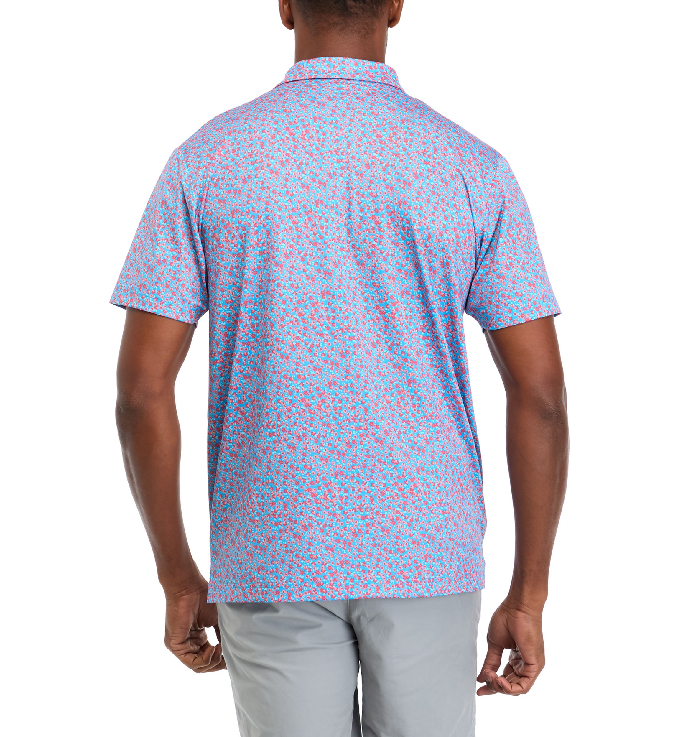 Micro Floral Printed Polo Shirt