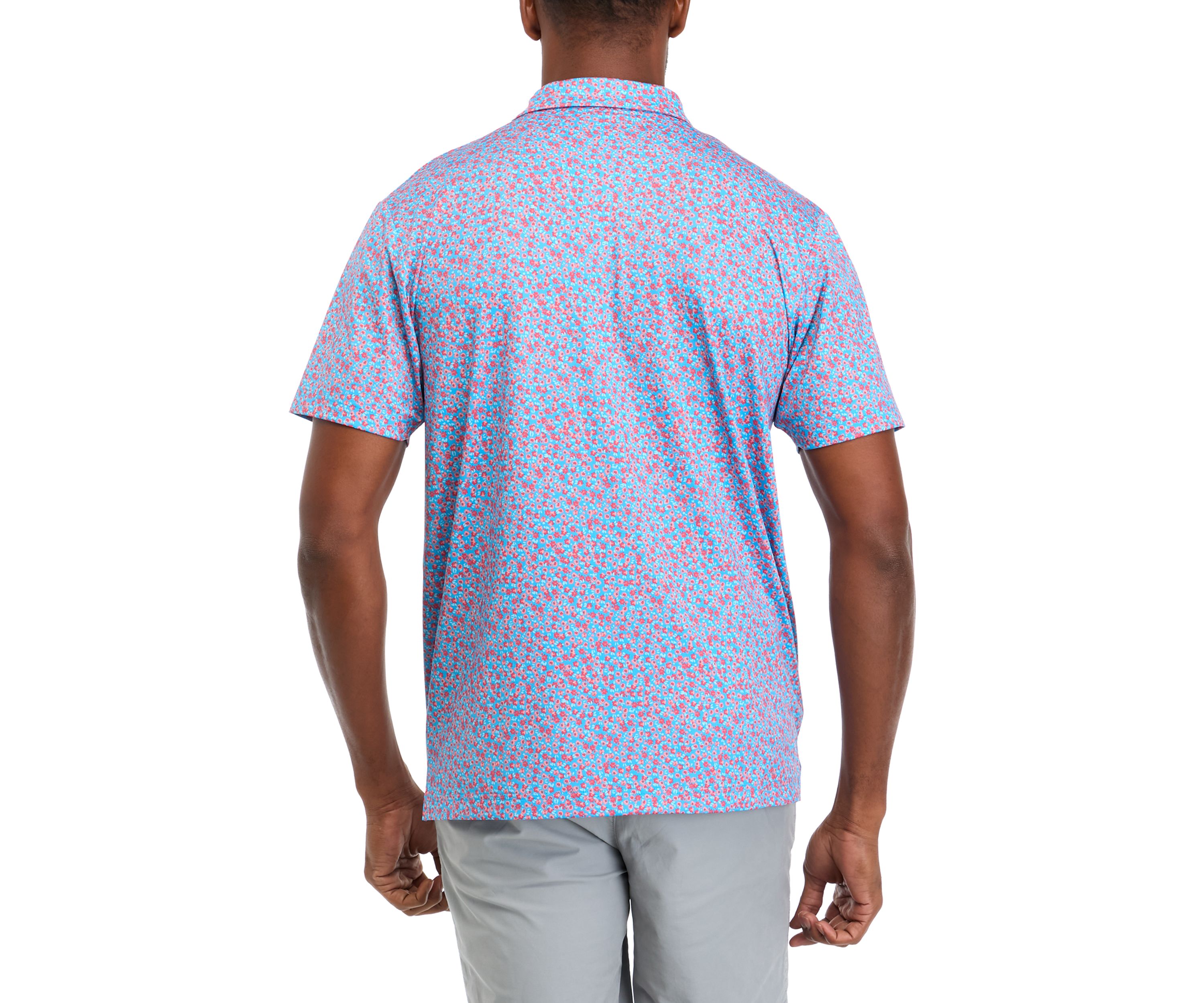 Micro Floral Printed Polo Shirt