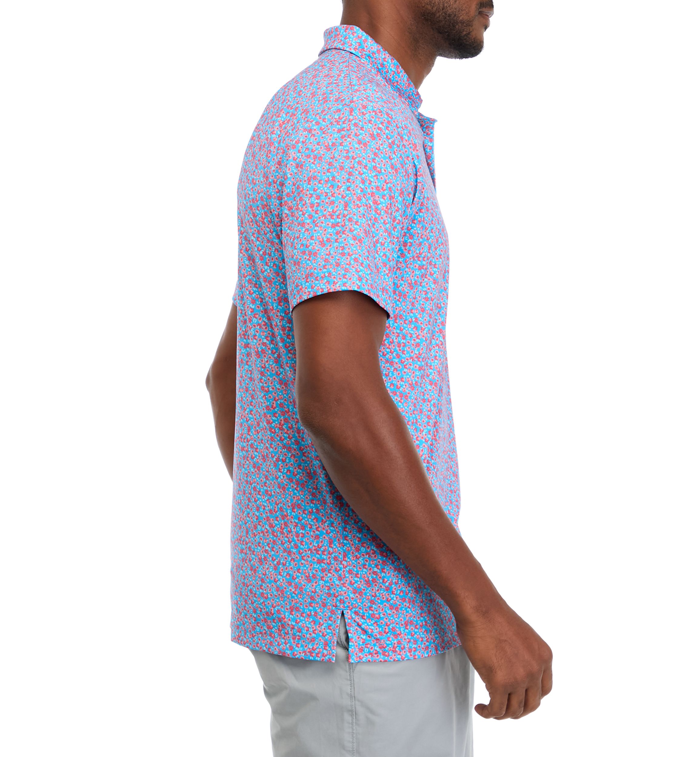 Micro Floral Printed Polo Shirt